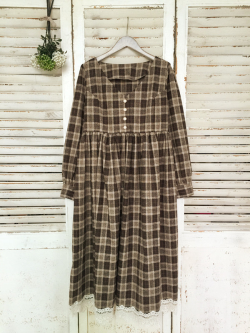 Classic-Vintage-Brown-Plaid-Long-Dress-Preppy-British-Mori-Girl-Style-Lace-Retro-Dresses-Women-Fada--32788130815