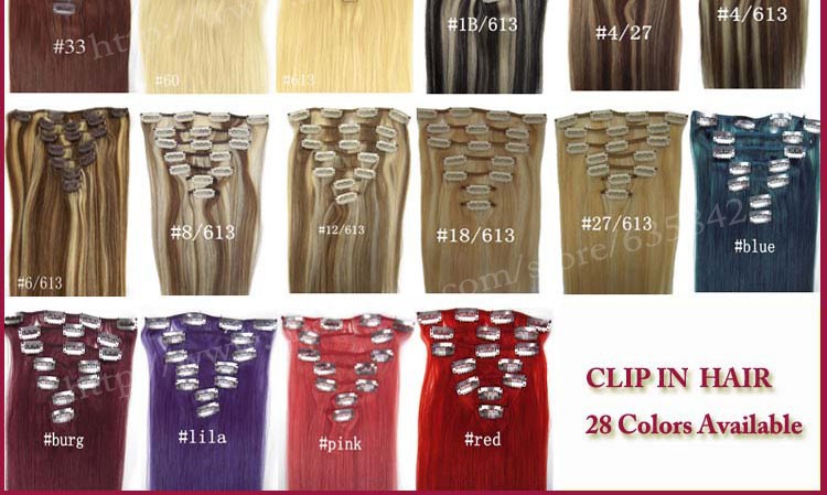 Clip-in-Hair-Extensions-20quot-50cm-70g-100g-120g-Straight-Real-Human-Natural-Hair-Black-Brown-Blond-1807966678