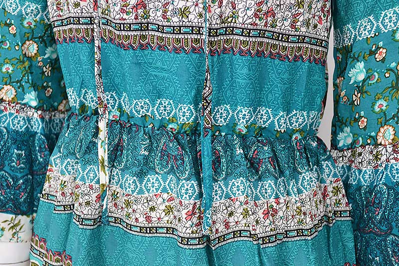 Colysmo-Women-Beach-Dress-Bohemian-Summer-Dress-Boho-Flare-Half-Sleeve-V-Neck-Lace-Up-Floral-Dress-C-32785145557