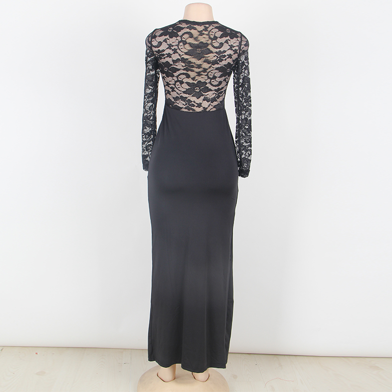 Comeondear-Hot-Selling-Black-Lace-Women-Sexy-Dress-O-Neck-Long-Sleeve-Floor-Length-Party-Dresses-RB7-32272036088