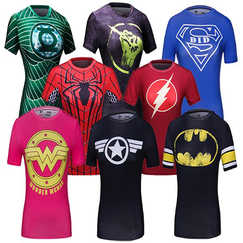 Compressed-T-shirt-hero-superwomangreen-giantbatmanwonder-woman-short-sleeve-T-shirt-shirt-sporting--32664546072