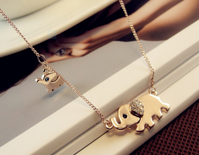 Cute-Elephant-Family-Stroll-Design-Fashion-Women-Charming-Crystal-Chain-Necklace-Chocker-necklace-Fr-32429543701