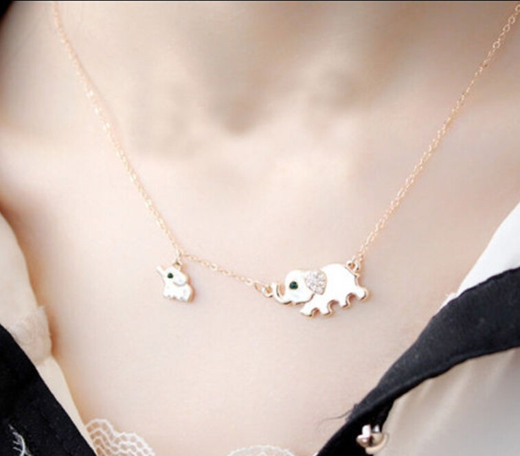 Cute-Elephant-Family-Stroll-Design-Fashion-Women-Charming-Crystal-Chain-Necklace-Chocker-necklace-Fr-32429543701