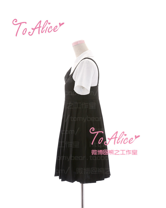 Cute-Girls-Preppy-Style-Japanese-Uniform-JK-Long-Pleated-Dress-Sleeveless-Tank-Round-Collar-Black-Dr-32736461841