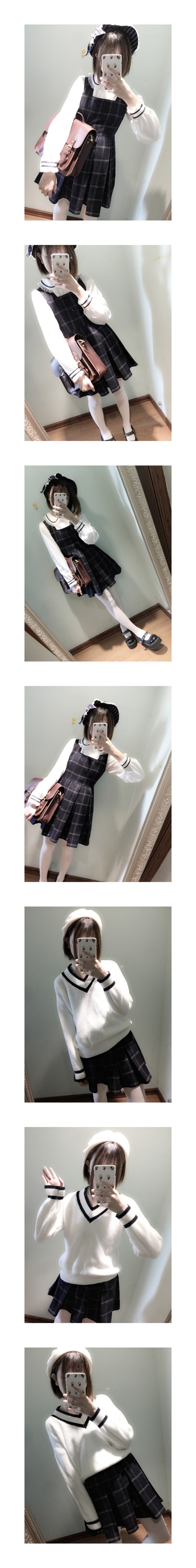 Cute-Women39s-Japanese-Preppy-Style-Sleeveless-Tank-Dress-Plaid-Checks-Winter-Lolita-Dress-Dark-Reda-32507946288