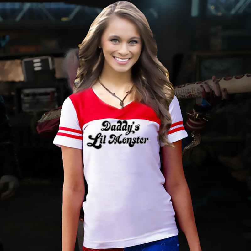 Daddy39s-Lil-Monster-Short-Sleeve-T-Shirt-Little-Harley-Quinn-Inspired-Cosplay-Shirt-Costume-32790645617