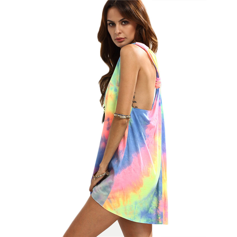 Dotfashion-Ladies-Summer-Style-Multicolor-Tie-dye-V-Neck-Sleeveless-Knotted-Shift-Dress-Hollow-Out-S-32687624504