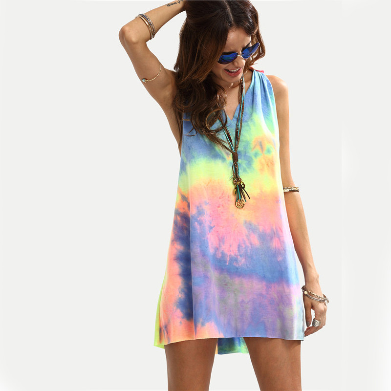 Dotfashion-Ladies-Summer-Style-Multicolor-Tie-dye-V-Neck-Sleeveless-Knotted-Shift-Dress-Hollow-Out-S-32687624504