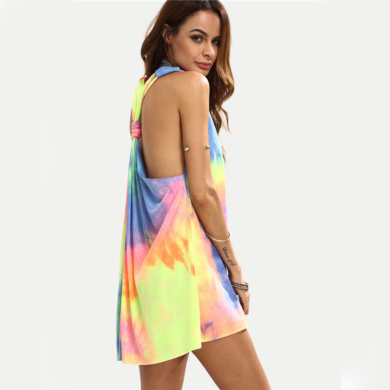 Dotfashion-Ladies-Summer-Style-Multicolor-Tie-dye-V-Neck-Sleeveless-Knotted-Shift-Dress-Hollow-Out-S-32687624504