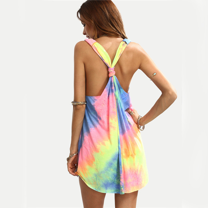 Dotfashion-Ladies-Summer-Style-Multicolor-Tie-dye-V-Neck-Sleeveless-Knotted-Shift-Dress-Hollow-Out-S-32687624504