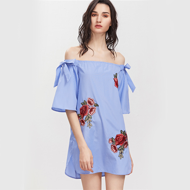 Dotfashion-Women-Summer-Straight-Short-Dress-Beach-Wear-Blue-Striped-Off-The-Shoulder-Bow-Detail-Emb-32794223288