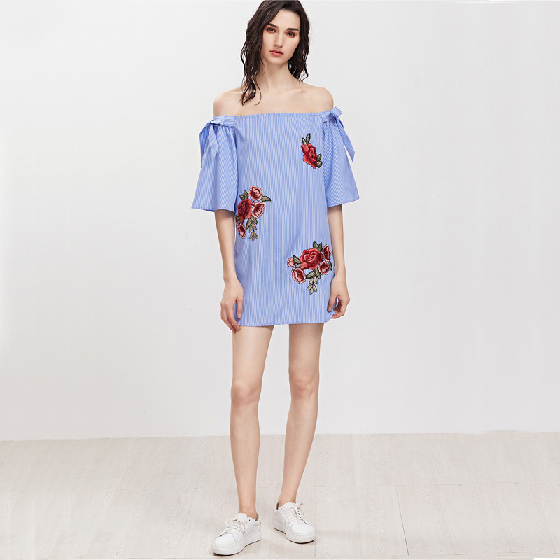 Dotfashion-Women-Summer-Straight-Short-Dress-Beach-Wear-Blue-Striped-Off-The-Shoulder-Bow-Detail-Emb-32794223288