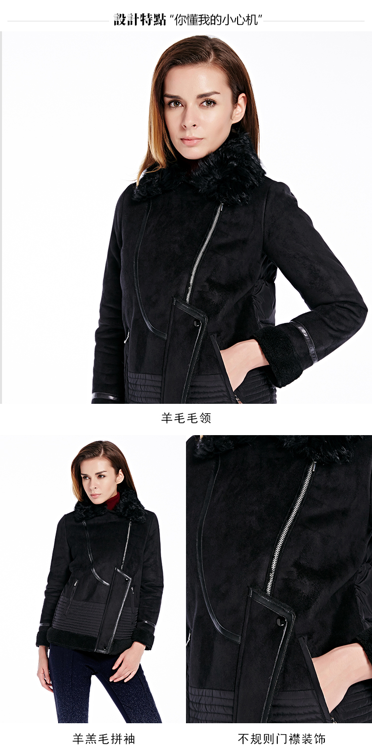 ERAL-Women39s-Winter-2016-Slim-Thickening-Wool-Collar-Luxury-Lambswool-Patchwork-Casual-Down-Jacket--32720999445