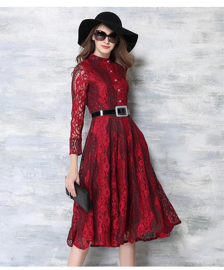 ElaCentelha-Brand-Dress-Summer-Women-Hihg-Quality-Lace-Hollow-Out-Contrast-Color-Dress-Casual-Full-S-32591634362