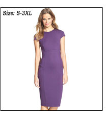 Elegant-Women-Bow-Contrast-Color-Patchwork-Sheath-Bodycon-Pencil-Dress-Knee-Length-Wear-to-Work-Busi-32726347428