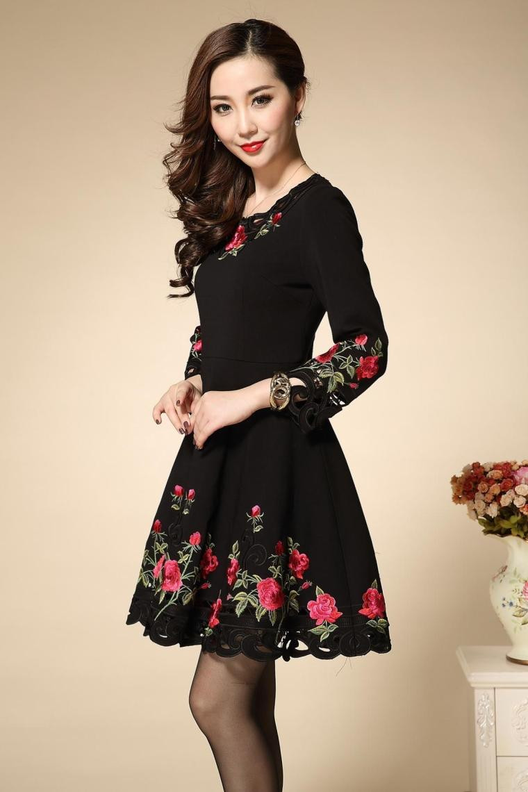 Embroidery-Dress-Flowers-Hollow-out-Plus-Size-XXXL-2016-Fashion-Daily-New-9-Points-Black-Autumn-Dres-32567224809