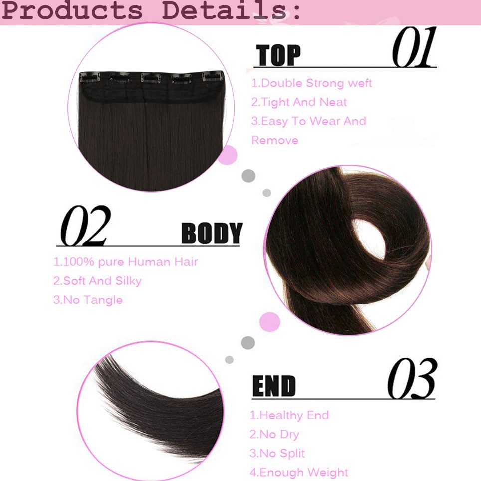 FACTORY-PRICE-18-28quot-45-70CM-100-Real-Natural-Hair-Extention-34-Full-Head-Clip-in-Hair-Extensions-32407155500