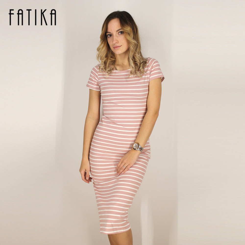 FATIKA-Women-Casual-Summer-Dress-Short-Sleeve-O-Neck-Bodycon-Dress-Striped-Side-Split-T-Shirt-Women3-32789150362