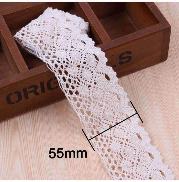 FENGRISE-Apparel-Sewing-Fabric-5-Yards-DIY-Ivory-Cream-Black-Trim-Cotton-Crocheted-Lace-Fabric-Ribbo-32476380226