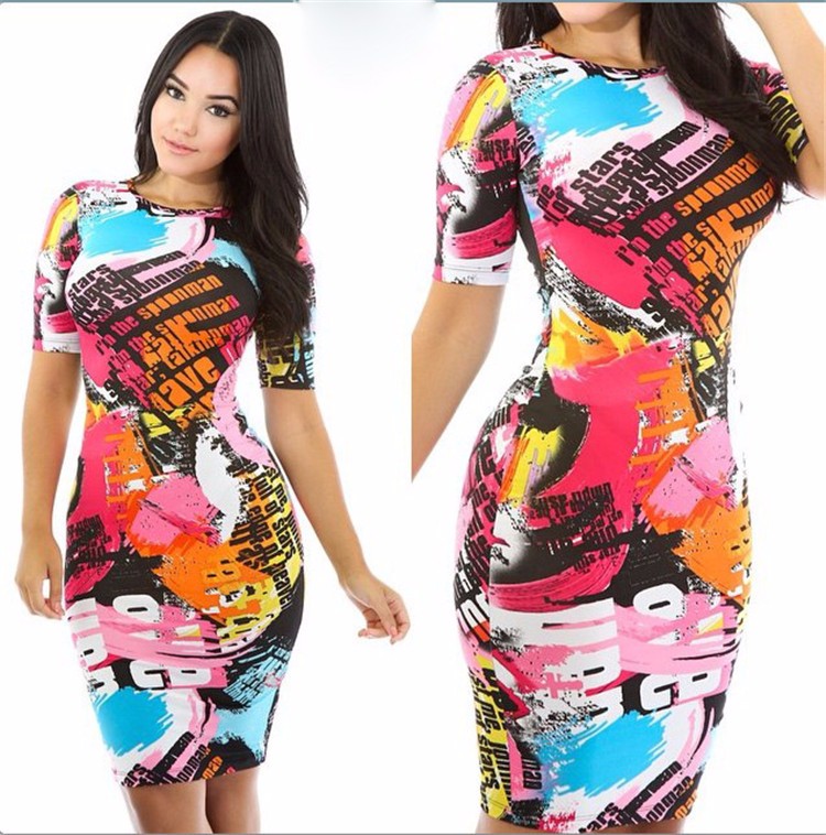 Fashion-Chain-Print-Sexy-Dress-Women-Three-Quarter-O-Neck-Summer-Bodycon-Dresses-for-Women-Stretchab-32620973443