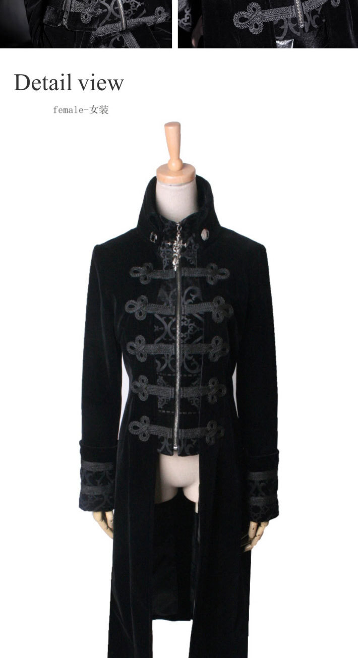 Fashion-Gothic-Punk-Womens-Streampunk-Jacket-Coat-Hoodie-Black-Military-Cosplay-outfit-32345942584