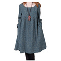 Fashion-Spring-And-Autumn-Women-Cotton-Dress-Plus-Size-Long-Sleeve-Loose-Casual-O-neck-Knee-Length-O-1203065683