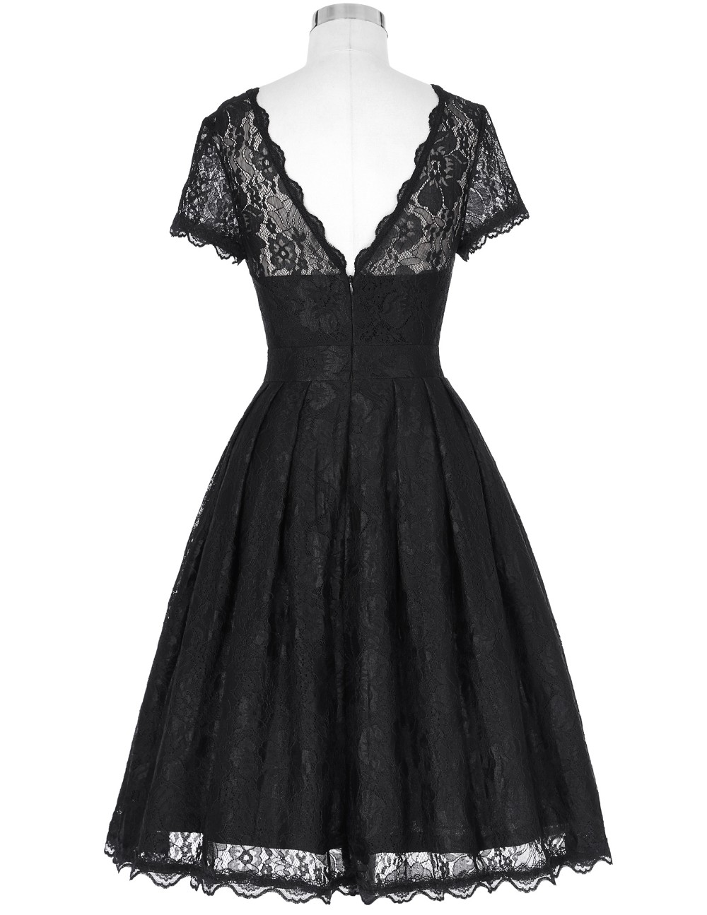 Fashion-Summer-Dress-Women-Rockabilly-Vestidos-Crew-Neck-Real-Picture-Elegant-Black-Lace-Dress-for-L-32757486030