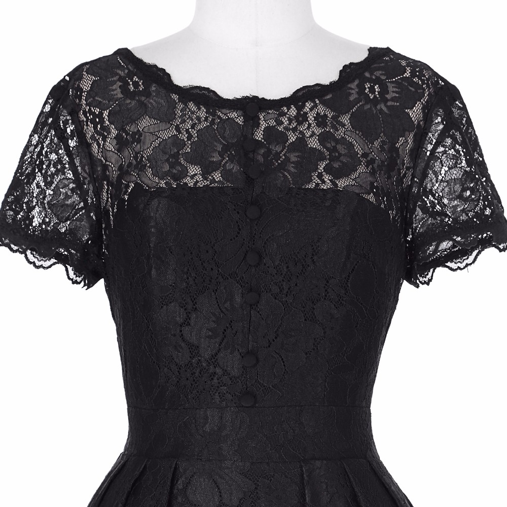 Fashion-Summer-Dress-Women-Rockabilly-Vestidos-Crew-Neck-Real-Picture-Elegant-Black-Lace-Dress-for-L-32757486030