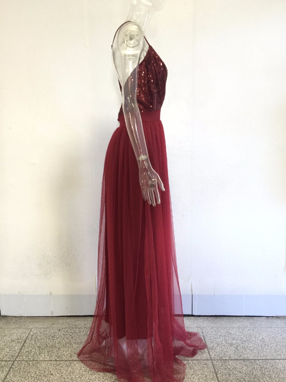 Fashion-women-dress-2016-new-autumn-Red-wine-sleeveless-deep-v-backless-mesh-Stitching-sequins-sexy--32782362760