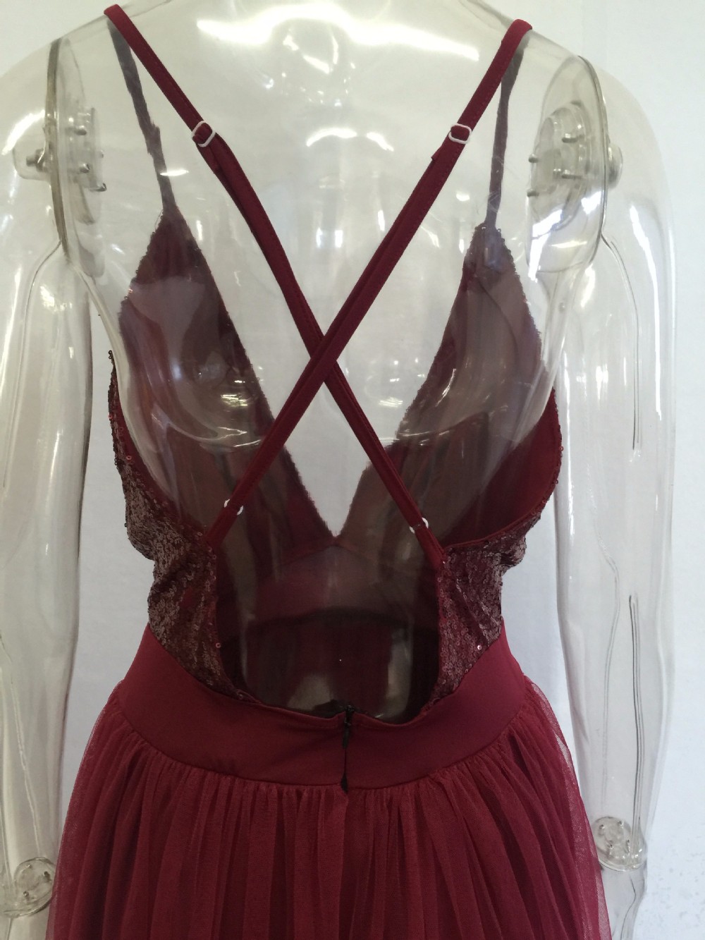 Fashion-women-dress-2016-new-autumn-Red-wine-sleeveless-deep-v-backless-mesh-Stitching-sequins-sexy--32782362760