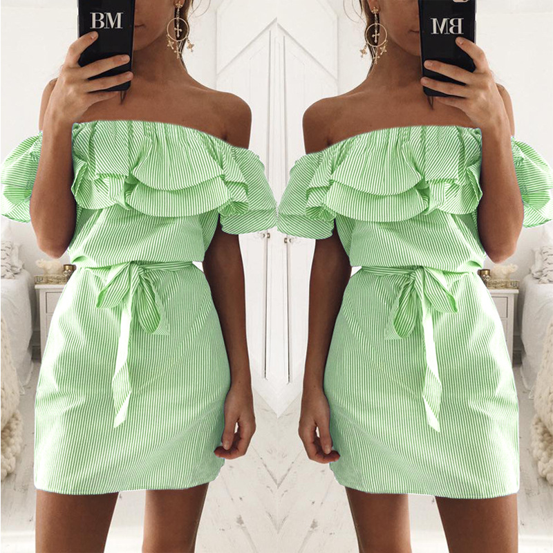 Fashion-women-slash-neck-off-the-shoulder-ruffles-Dresses-striped-print-summer-spring-vestidos-mini--32795294376