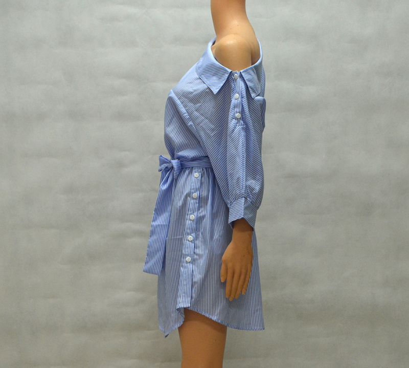 Forefair-New-Fashion-Blue-White-Striped-Shirt-Dress-Women-Spring-Sexy-Party-Dresses-Belted-Bandage-H-32701347755