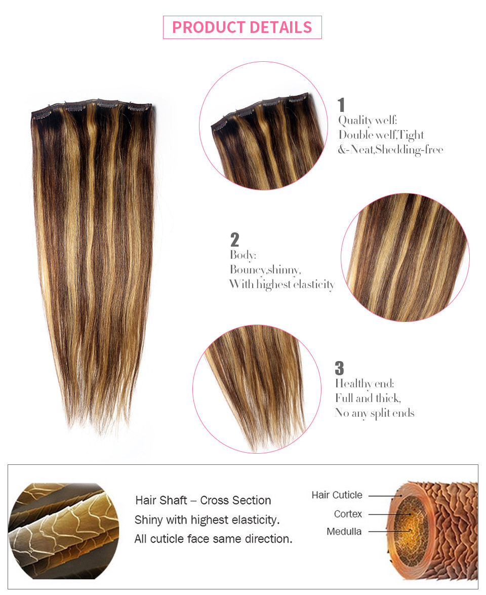 Free-Shipping-16quot-323939-10pcs-Set-100-Brazilian-Remy-Hair-Clip-Inon-Human-Hair-Extensions-22-Col-343322643