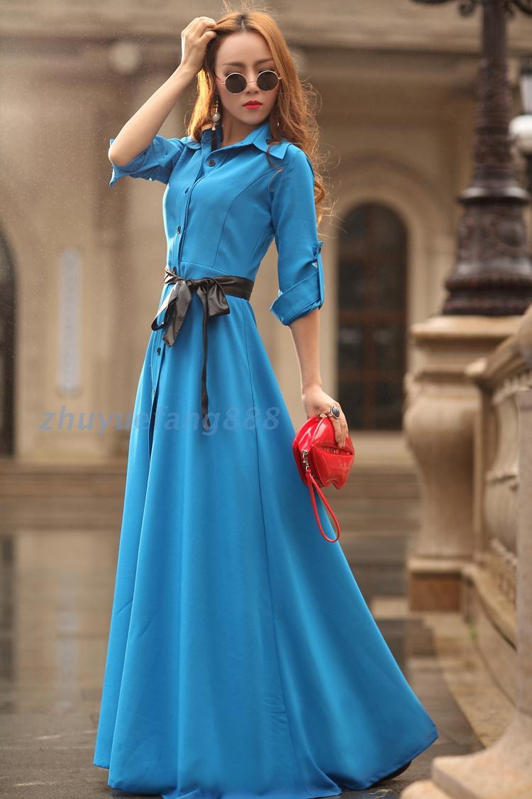 Free-Shipping-2016-New-Fashion-Spring-Autumn-Bohemia-Long-Maxi-Shirt-Dress-Beach-Floor-Length-Long-S-1811976784