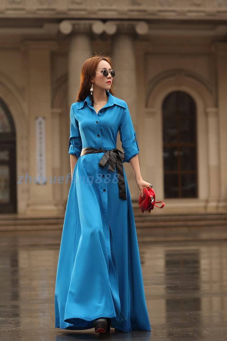 Free-Shipping-2016-New-Fashion-Spring-Autumn-Bohemia-Long-Maxi-Shirt-Dress-Beach-Floor-Length-Long-S-1811976784