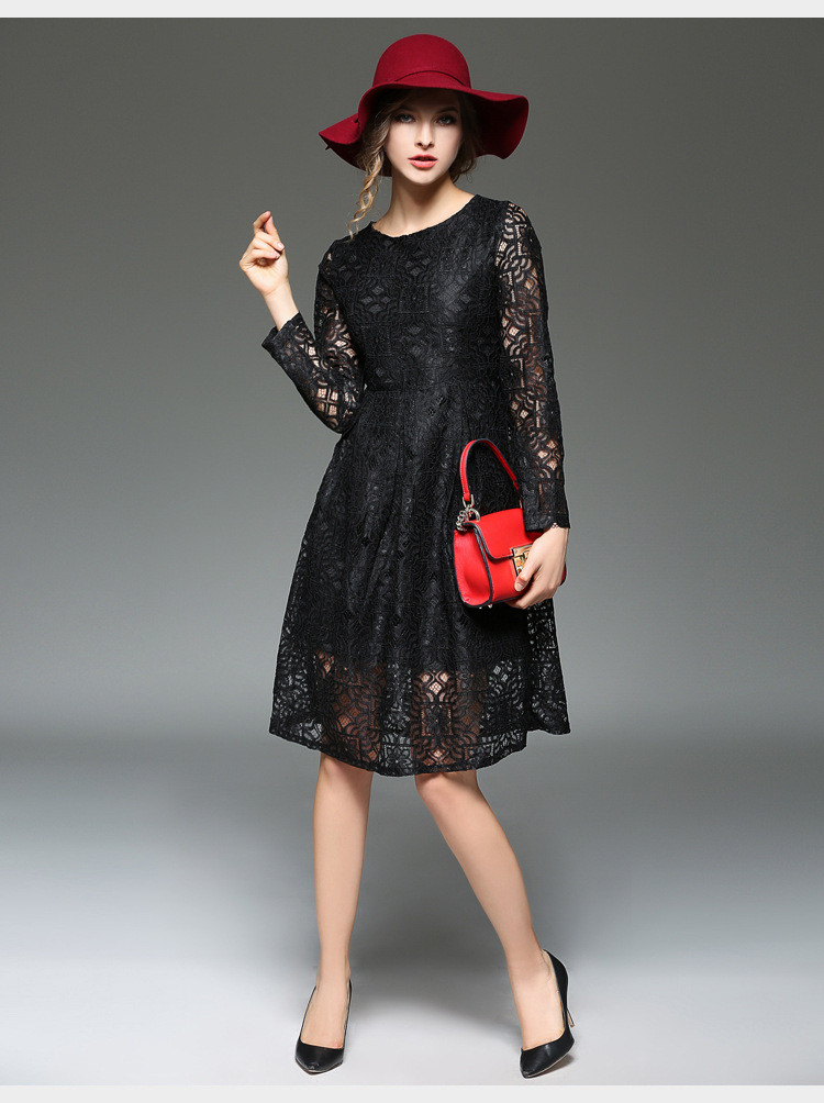 Free-Shipping-2017-Sexy-Geometric-retro-O-neck-long-sleeved-A-line-black-gray-lace-dress-Hollow-out--32781024385