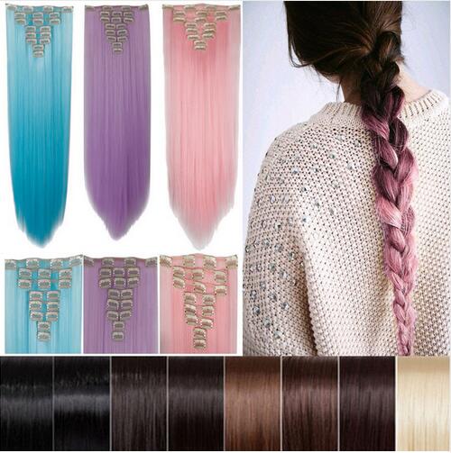 Free-Shipping-26quot-66cm-Women-Long-Straight-Clip-in-hair-Extentions-8PCS-Full-Head-hair-Extension--32351147118