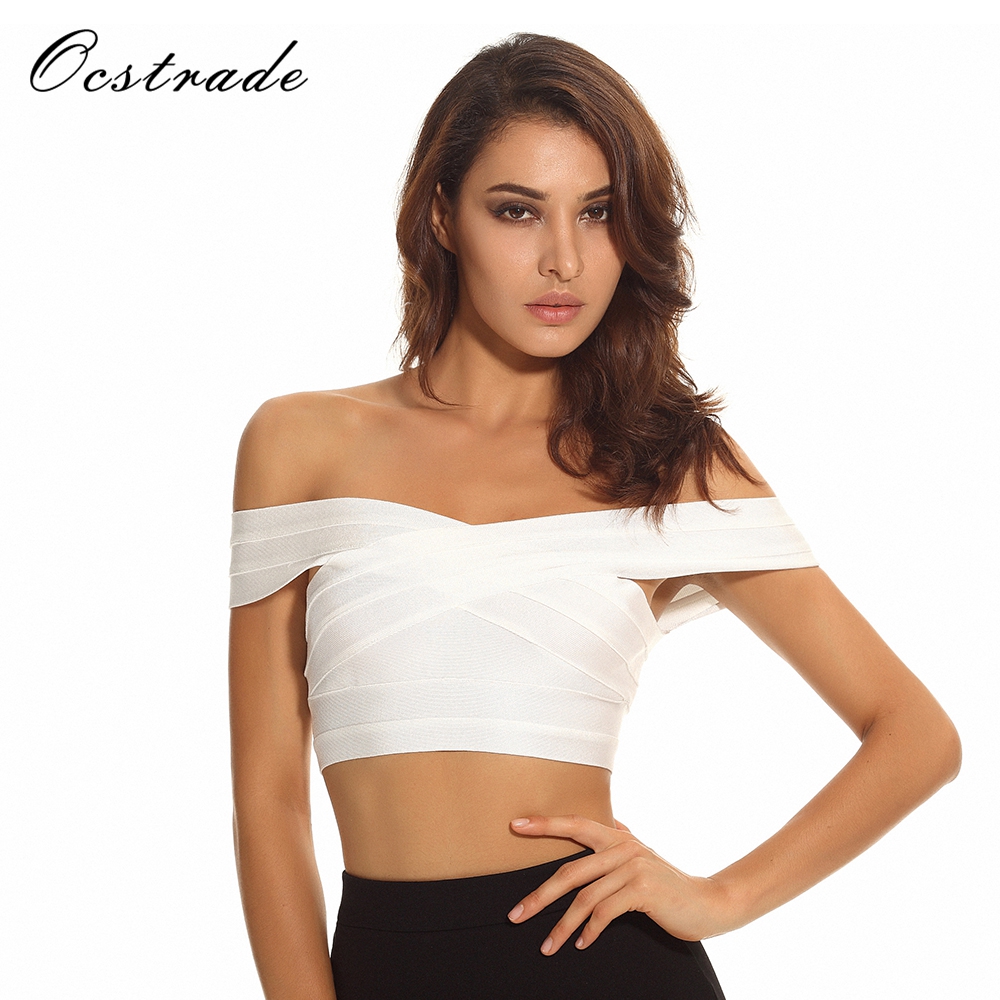 Free-Shipping-Cropped-Tops-Womens-New-Arrival-2017-White-Rayon-Bandage-Crop-Top-Off-Shoulder-Red-Bla-32662559758