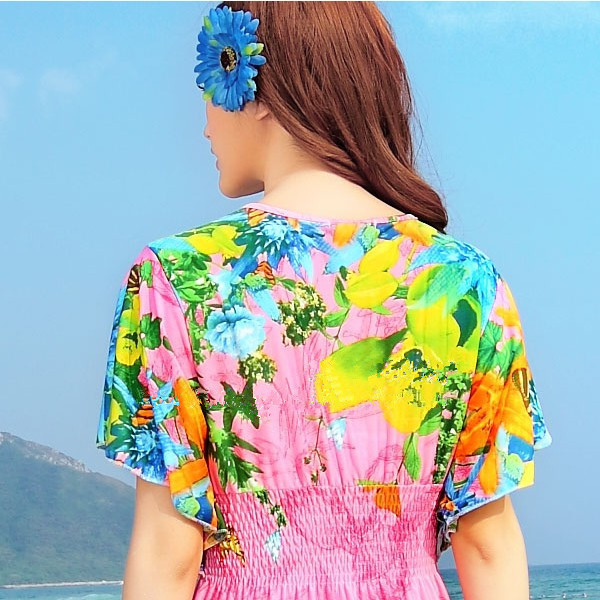 Free-Shipping-New-Sexy-Casual-Women-Floor-Length-Beach-Dress-Butterfly-Sleeve-Print-Bow-V-Neck-Summe-32304442905