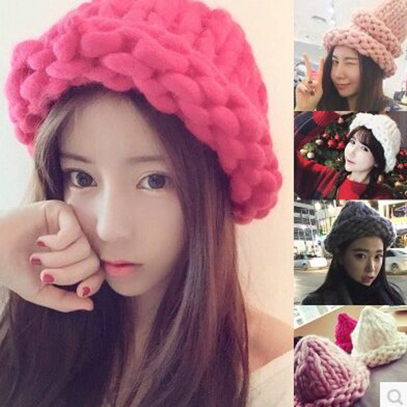 Free-shipping-2017-New-The-Korean-Version-Fashion-Knitting-Wool-Caps-Woman-shag-line-warm-winter-hat-32261959853