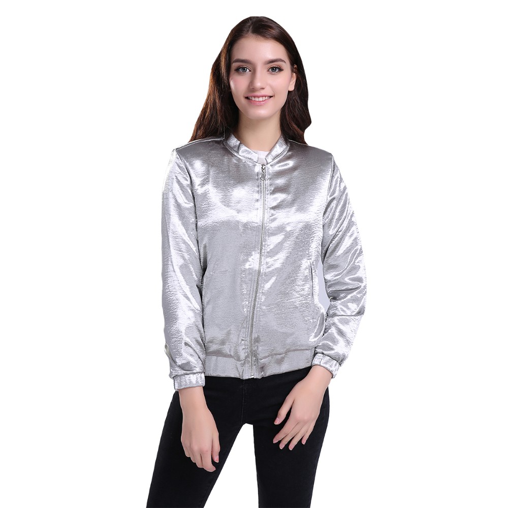 GCARO-2017-Women-Silver-Bright-Jacket-With-Lining-High-Quality-Smooth-Soft-Cropped-Coat-New-Early-Sp-32700090205