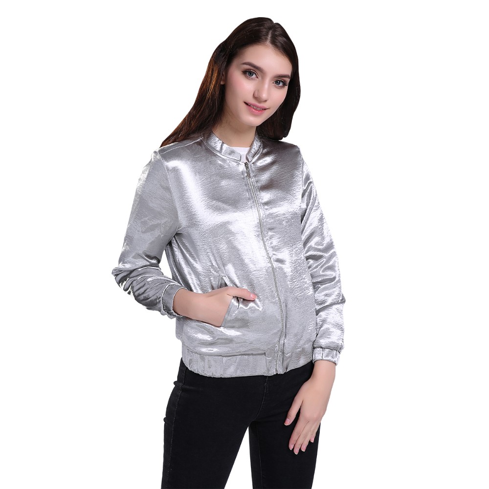 GCARO-2017-Women-Silver-Bright-Jacket-With-Lining-High-Quality-Smooth-Soft-Cropped-Coat-New-Early-Sp-32700090205