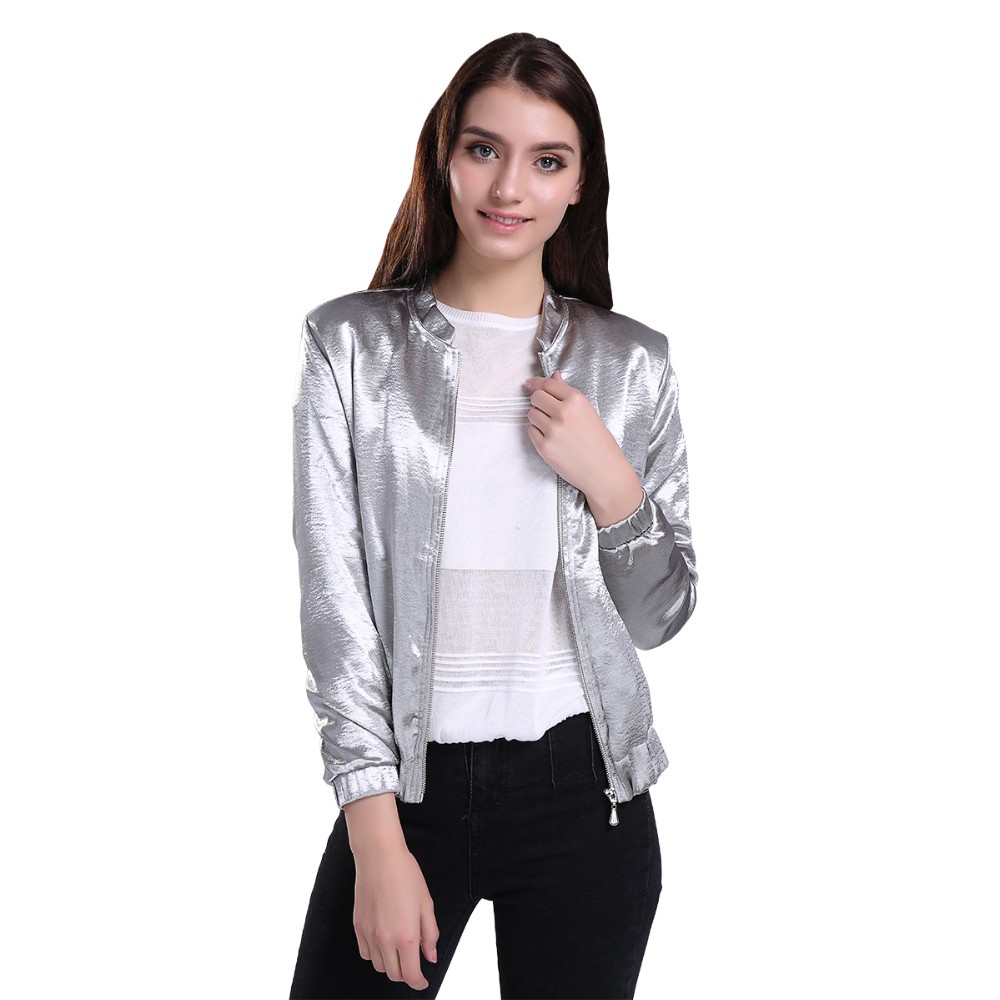 GCARO-2017-Women-Silver-Bright-Jacket-With-Lining-High-Quality-Smooth-Soft-Cropped-Coat-New-Early-Sp-32700090205