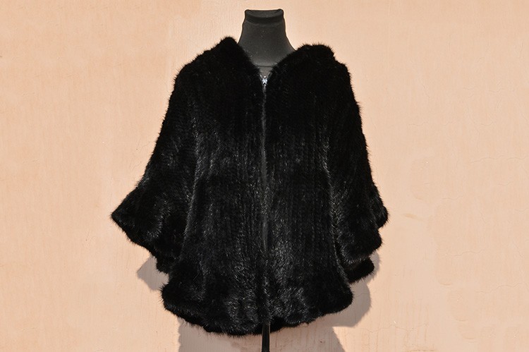 Genuine-Mink-Knit-Jacket-Women39s-Cloak-Flounced-V-Neck-Hooded-Jacket-Fur-Coat-Fur-Free-Shipping-32749401556