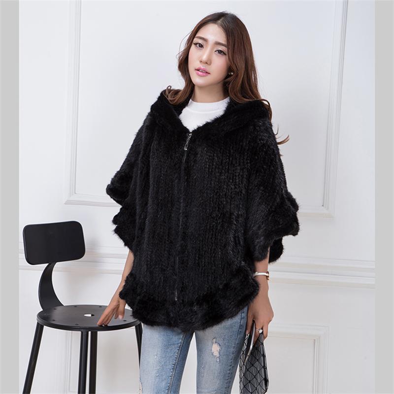 Genuine-Mink-Knit-Jacket-Women39s-Cloak-Flounced-V-Neck-Hooded-Jacket-Fur-Coat-Fur-Free-Shipping-32749401556