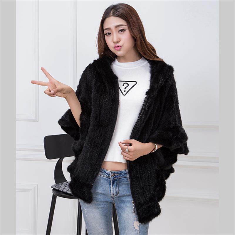 Genuine-Mink-Knit-Jacket-Women39s-Cloak-Flounced-V-Neck-Hooded-Jacket-Fur-Coat-Fur-Free-Shipping-32749401556