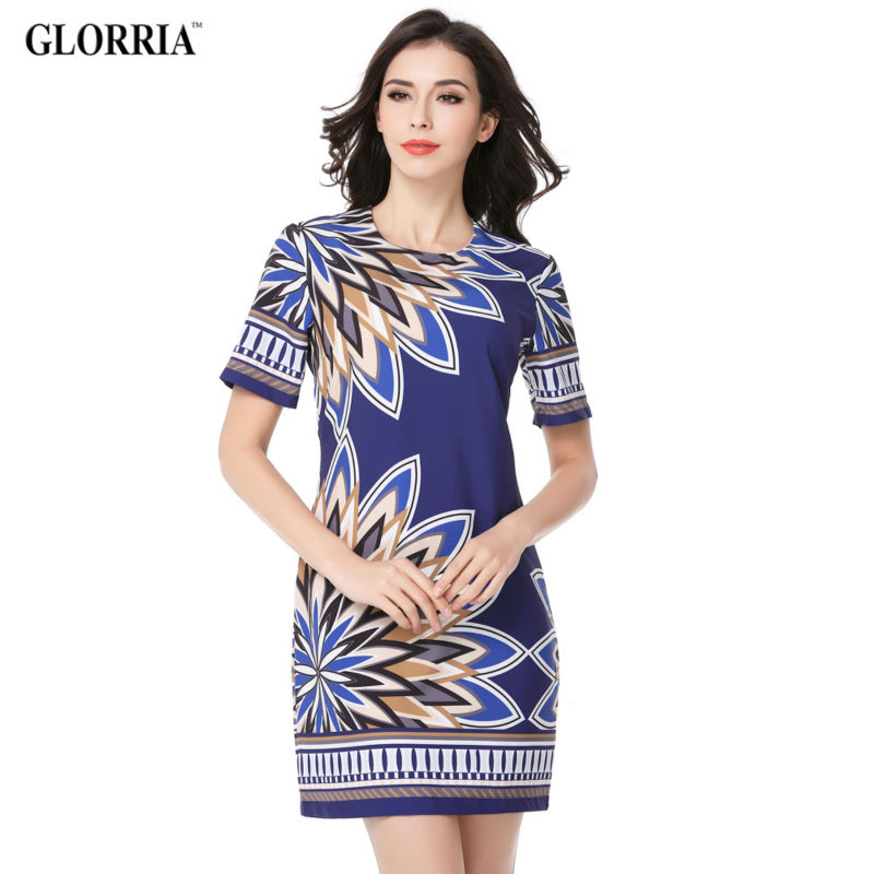 Glorria-Girls-Women-Print-Short-Sleeve-Super-Mini-Dresses-Summer-Style-Casual-Fashion-O-Neck-Straigh-32484851095