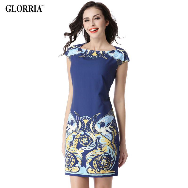 Glorria-Women-Print-Tunic-White-Dress-2017-Summer-Sundress-Ladies-Elegant-Office-Wear-Work-Party-Min-32484234963