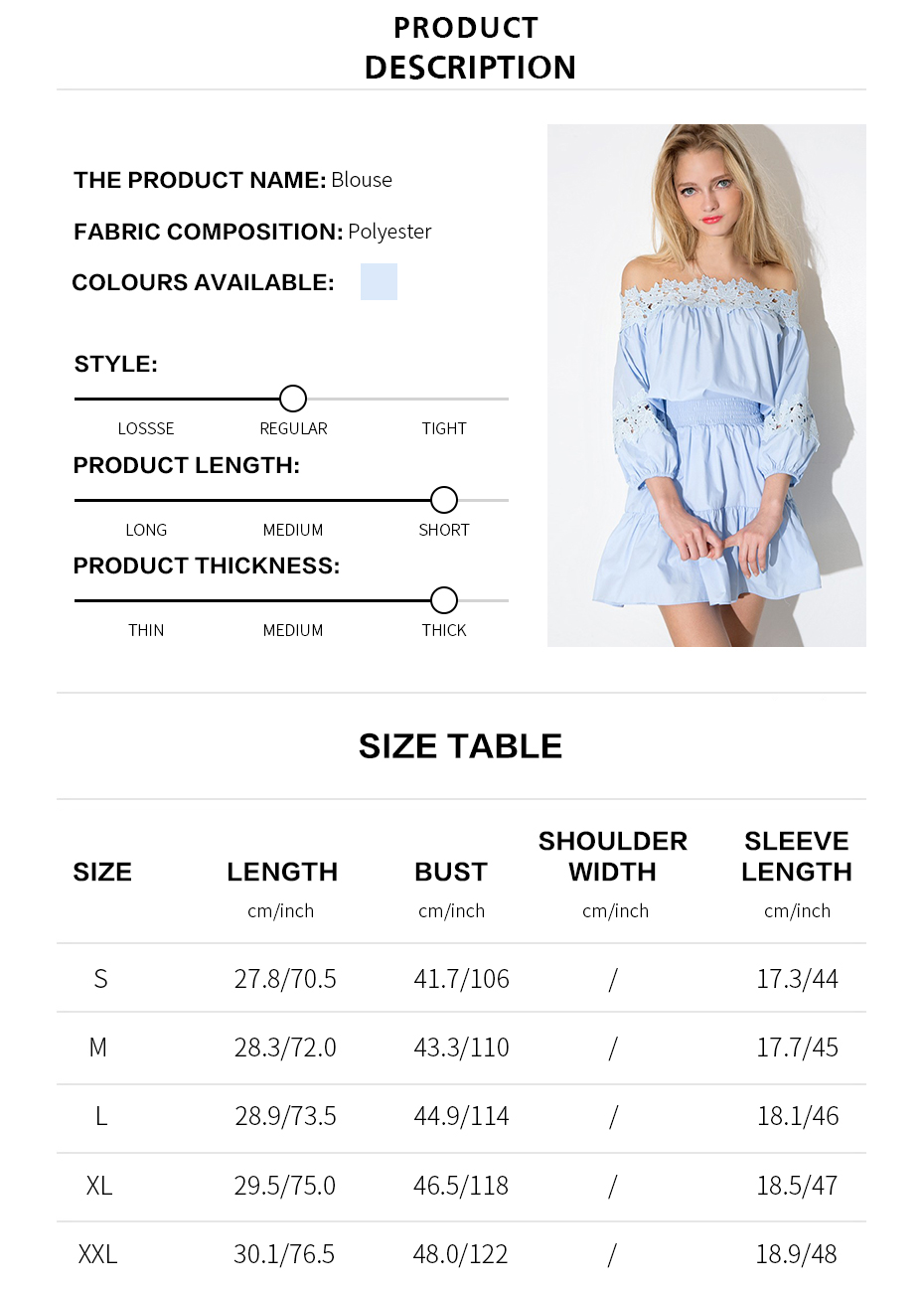 HDY-Haoduoyi-Blue-Women-Mini-Dresses-Long-Sleeve-Slash-Neck-Lace-Contrast-A-line-Dress-Women-High-Wa-32779788032