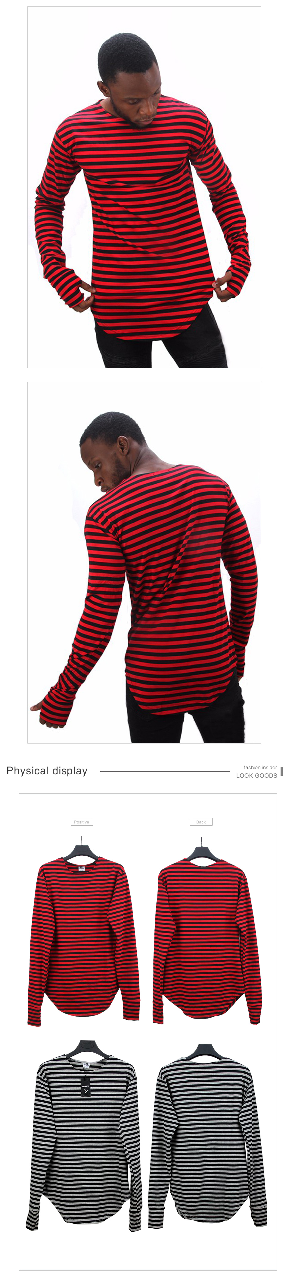 HEYGUYS-2016red-Striped-T-shirt--wholesale-fashion-brand-summer-LONG-oversize-extend-t-shirts-design-32411244866